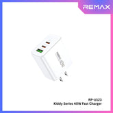 REMAX - RP-U123 Kiddy Series PD+QC Fast Charger (40W) - White